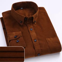 7XL 6XL Men's Corduroy Shirt Long Sleeve 100% Cotton Casual Regular Fit Soft Comfortable Pocket Formal Dress Shirts Man Clothes