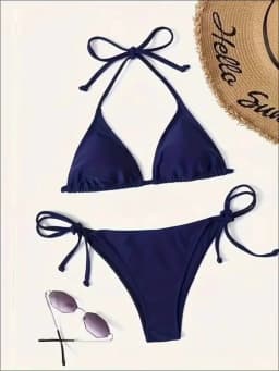 Swimwear Thong Bikini Set Sexy New Navy Blue Swimsuits Woman Sexy Bathing Suits Bikinis Triangle Bandage Female Beachwear
