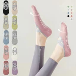 Professional Pilates Socks Anti-Slip Backless Bandage Yoga Socks Breathable Cotton Sports Socks Solid Color Dance Supplies