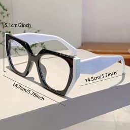 KAMMPT Women Square Decor Glasses Candy Color Blue Light Blocking Eyewear Trendy Brand Design Oversize Eyeglasses for Ladies