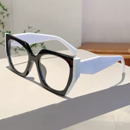 KAMMPT Women Square Decor Glasses Candy Color Blue Light Blocking Eyewear Trendy Brand Design Oversize Eyeglasses for Ladies