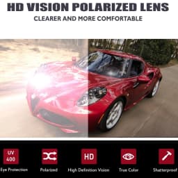 2Pack Retro Polarized Sunglasses for Women Men Trendy Sun Glasses Black Red Outdoor Sports Driving Fishing Glasses