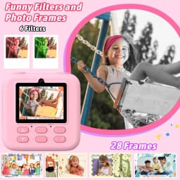 AMORUS Kids Camera Instant 1080P HD Dual Lens Selfie Digital Camera for Girls Boys Christmas Birthday Gifts Toys With 32G Print