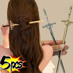 Ancient Style Metal Sword Hairpins for Women Classical Chinese Ancient Hanfu Hairpin Headwear Geometric Alloy Hair Accessories