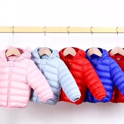 Boys Girls Lightweight Down Jacket Baby Hooded Zipper Coats Autumn Winter Warm Outerwear 0-5 Years Kids Christmas Birthday Gift