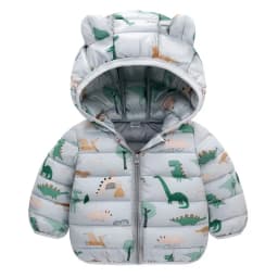 Boys Girls Lightweight Down Jacket Baby Hooded Zipper Coats Autumn Winter Warm Outerwear 0-5 Years Kids Christmas Birthday Gift
