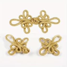 6 Pcs Gold Wire Chinese Cheongsam Button Dragonfly Knot Fastener Closures