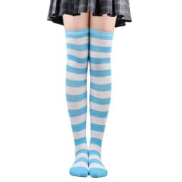 Pink/Blue/Black Lolita Striped Stockings For Women Lovely School Girls Knee High Long Stockings Cosplay Anime Student Socks
