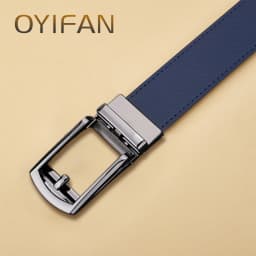 Fashion Business Men's Belt Automatic Buckle Belt Genuine Leather Belt High Quality Men's Genuine Leather Belt navy blue Belt