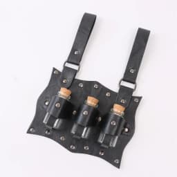 7PCS Medieval Belt Renaissance Punk Cork Dark Three Potions Glass Magic Bottle Waist Bag Halloween Cosplay Costume Belt Props