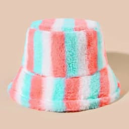 Autumn Winter Panama Hat Women Faux Fur Zebra Print Plush Velvet Warm Fisherman Cap Female Bucket Hats Skullies & Beanies Caps