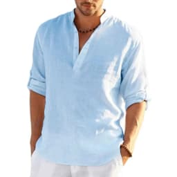 New Men's Linen Long Sleeve T Shirt Solid Color Loose Casual Breathable Shirt Cotton Mens Shirts Designer Lightweight Streetwear