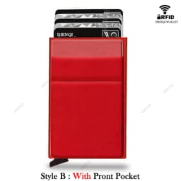 Rfid Smart Wallet Card Holder Metal Thin Slim Men Women Wallets Pop Up Minimalist Wallet Small Black Purse Vallet Walets for Men