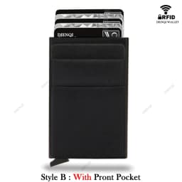 Rfid Smart Wallet Card Holder Metal Thin Slim Men Women Wallets Pop Up Minimalist Wallet Small Black Purse Vallet Walets for Men