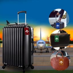 5PCS Durable Aluminum Luggage Tag Fashion Anti-theft Steel Ring Design Luggage Identification Aircraft Check-in Sling Tag