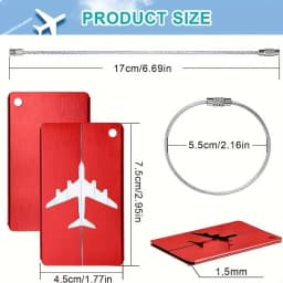5PCS Durable Aluminum Luggage Tag Fashion Anti-theft Steel Ring Design Luggage Identification Aircraft Check-in Sling Tag