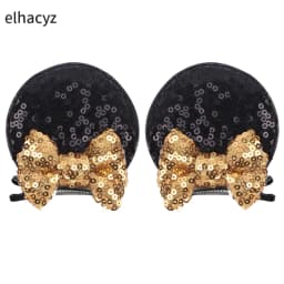 Christmas Sequins Cute Mouse Ears Hair Clip For Girl Festival Trip Glitter Hairpins Children Birthday Party DIY Hair Accessorie