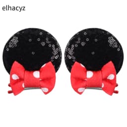 Christmas Sequins Cute Mouse Ears Hair Clip For Girl Festival Trip Glitter Hairpins Children Birthday Party DIY Hair Accessorie