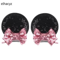 Christmas Sequins Cute Mouse Ears Hair Clip For Girl Festival Trip Glitter Hairpins Children Birthday Party DIY Hair Accessorie