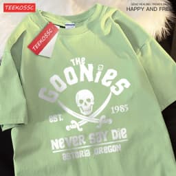 The Goonies Never Say Die T Shirts Men Women Comfortable Crewneck Tshirt Breathable Cotton T Shirts Street Loose Couple Clothing