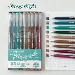 9PCS/Set Multicolor Gel Pen Colored Painting Gel Ink Pen 0.6MM DIY Graffiti Pen Morandi Retro Color Drawing Pen Art Supplies New