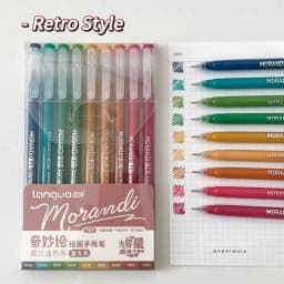 9PCS/Set Multicolor Gel Pen Colored Painting Gel Ink Pen 0.6MM DIY Graffiti Pen Morandi Retro Color Drawing Pen Art Supplies New