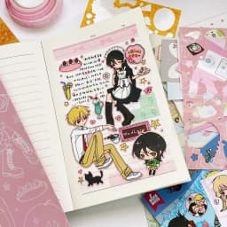 1Pc SCRAPBOOK Decorative Character STICKER Japanese Style Girl Sticker Decals For Journaling Scrapbooking Diy Arts Crafts Album