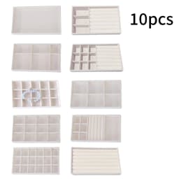 1 Set, (Including 8PCS) Flocking Jewelry Box Jewelry Tray