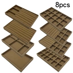 1 Set, (Including 8PCS) Flocking Jewelry Box Jewelry Tray