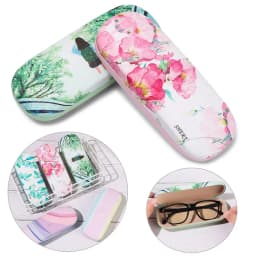 Fashionable Portable Glasses Case Small Fresh Leather Compression Storage Box Portable Mini Travel Holder Glasses Storage Case