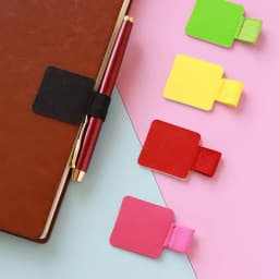 Adhesive Pen Clip Protective Case PU Leather Notebook Elastic Loop Cover for Diary Planner Clip for Apple iPhone Pencil Holder