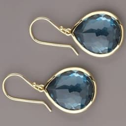 Trendy Water Drop Sea Blue Zircon Stones Earrings Exquisite Gold Color Metal Engagement Wedding Dangle Earrings for Women