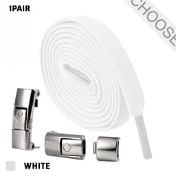 8mm No Tie Shoe Laces Metal Press Lock Shoelaces Without Ties Elastic Laces Sneaker Kids Adult Widened Flat Shoelace for Shoes