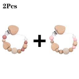 New Heart Baby Anti-Drop Chain Pacifier Clips Silicone Beads Infant Nipple Appease Soother Chain Clips Dummy Holder Nipple Clip