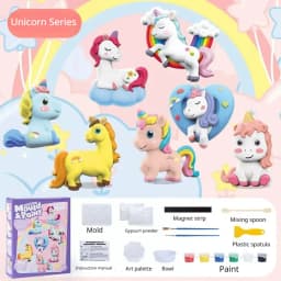 Creative DIY Plaster Mold Full Set Handcrafted Painting Coloring Pigment Unicorn Cake Animal Graffiti Art Mini Toys