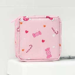 Women Sanitary Napkin Tampon Storage Bag Cute Makeup Pouches Zipper Women Cosmetic Lipstick Key Earphone Data Cables Organizer
