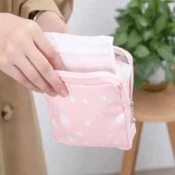 Women Sanitary Napkin Tampon Storage Bag Cute Makeup Pouches Zipper Women Cosmetic Lipstick Key Earphone Data Cables Organizer