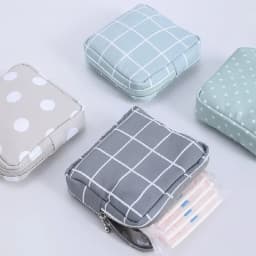 Women Sanitary Napkin Tampon Storage Bag Cute Makeup Pouches Zipper Women Cosmetic Lipstick Key Earphone Data Cables Organizer