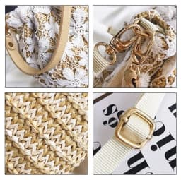 New Straw Plaited Article Women Lace Bucket Bag Causal Holiday Beach Bag Elegant Lace Staw Bag Shoulder Crossbody Bag