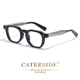 CATERSIDE New Square Flat Light Glasses for Men Women Retro TR Frame Eyeglass High-Quality Eyewear Minimalist Matching
