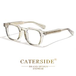 CATERSIDE New Square Flat Light Glasses for Men Women Retro TR Frame Eyeglass High-Quality Eyewear Minimalist Matching