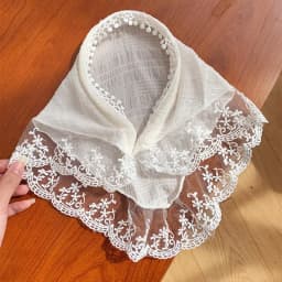Pastoral Style Lace Bowknot Headscarf Hairhoop Turbans Triangle Scarf Hair Band Sweet Trendy Turban Girl Travel Hair Accessories