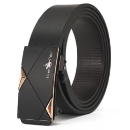 Fashion Men's Belt Men's Genuine Leather Belt Automatic Buckle Ratchet Belt Random Adjustment