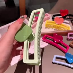 5.1in/3.3in Dopamine Colorful Love Heart Geometric Hair Claw for Women Large Size Shark Clip Thick Thin Hair Accessories Summer