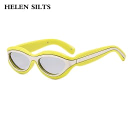 Fashion Cat Eye Sunglasses UV400 Protection Contrast Color Shades Designer Oval Eyewear for Men And Women