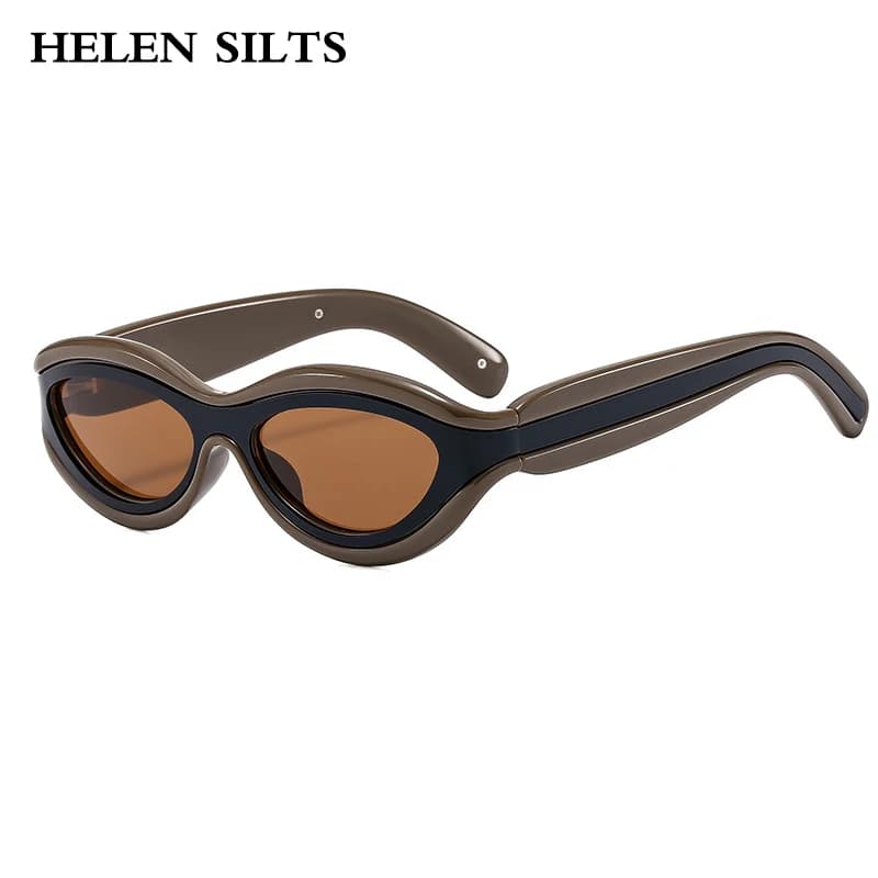 Fashion Cat Eye Sunglasses UV400 Protection Contrast Color Shades Designer Oval Eyewear for Men And Women