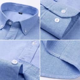 Basic Oxford Dress Shirt For Men Long Sleeve 100% Pure Cotton Solid Casual Plaid Striped Social Business Male Regular-Fit S-6XL