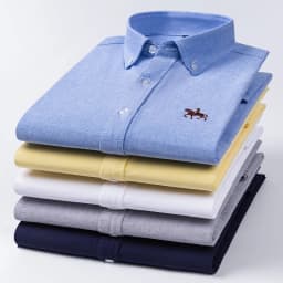 Basic Oxford Dress Shirt For Men Long Sleeve 100% Pure Cotton Solid Casual Plaid Striped Social Business Male Regular-Fit S-6XL