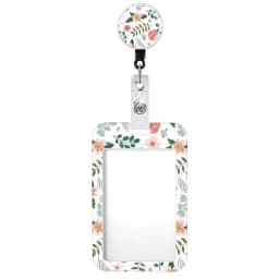 Flower Id Badge Holder With Badge Reel Retractable Card Holder Keychain Name Badge Identification Card Sleeve Clip Easy To Pull