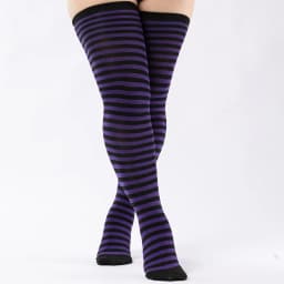1 Pair Plus Size Thigh High Compression Socks Up To 200lb Striped Over Knee Long Boot Stockings Leg Warmers for Cosplay,Sports